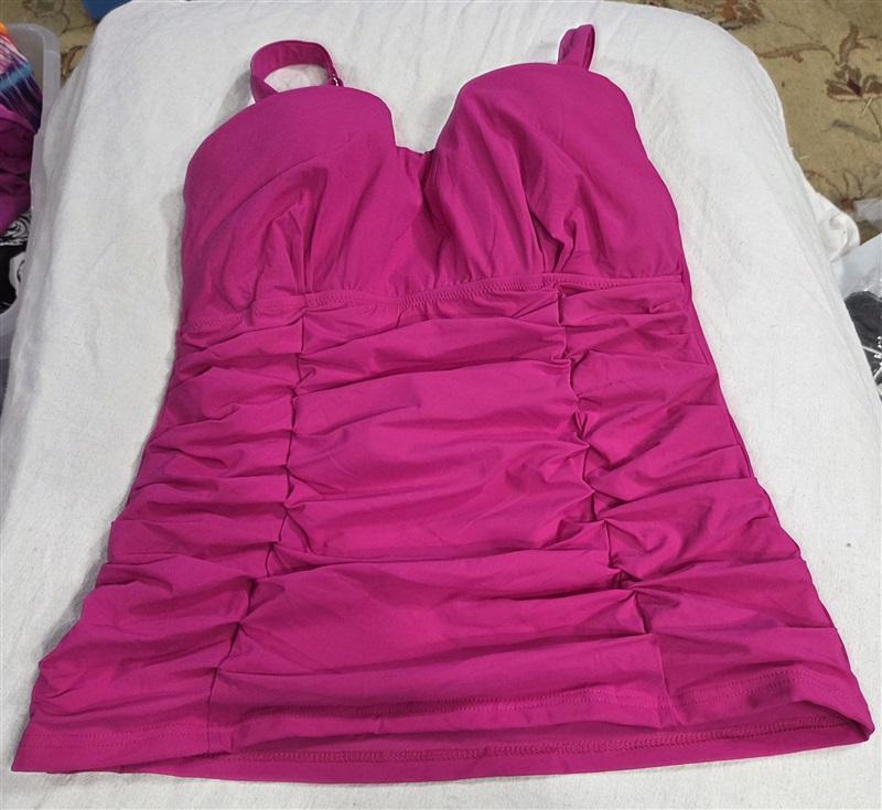 NWT Profile by Gottex 34D Origami Tankini Swimsuit Pink 111921
