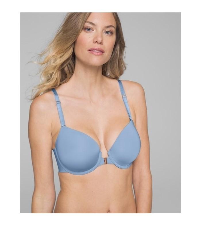 NWOT Soma 32B Vanishing 360 Unlined Perfect Coverage Front Close Bra Blue 111963