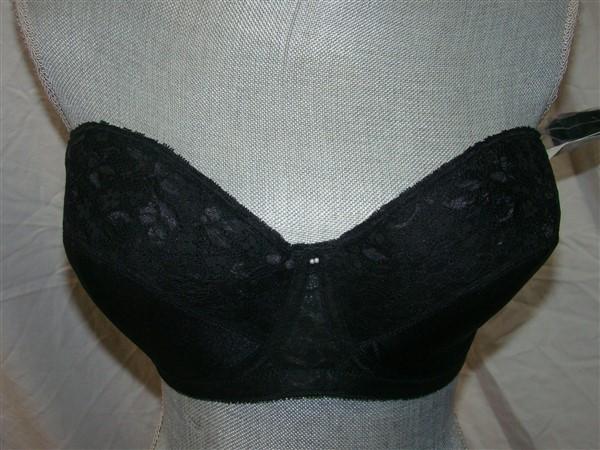 NWOT Carnival 36DDD Full Figure Strapless Underwire Bra 123 Black 111972