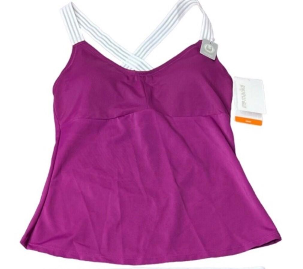 NWT Marika XL Magenta Lust Tankini Swimsuit 111983