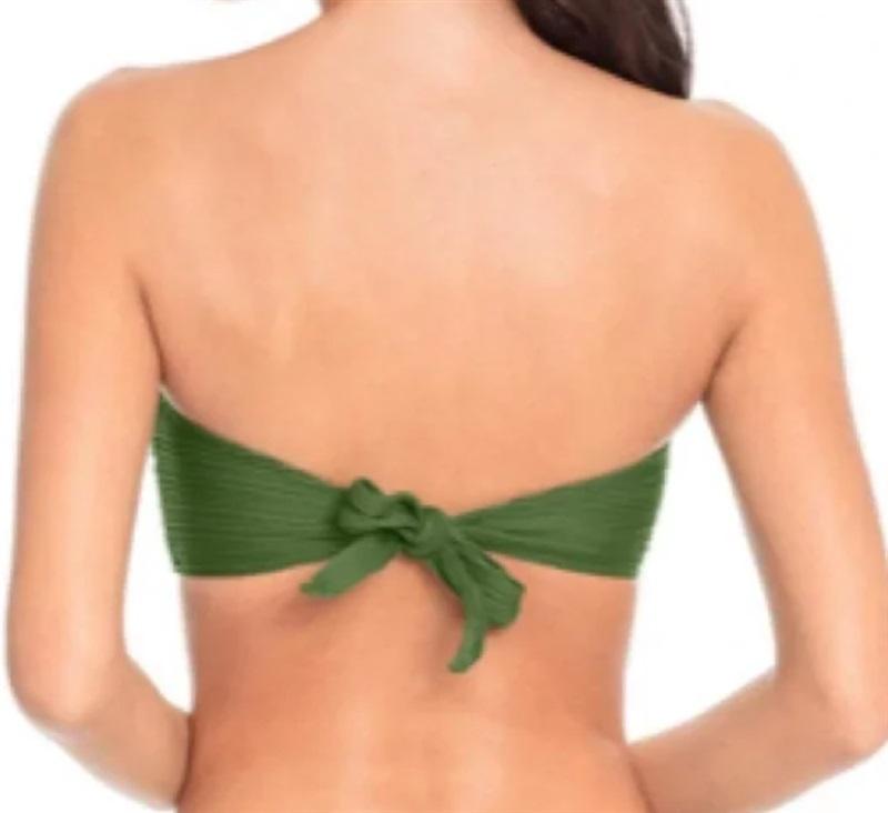 NWOT Robin Piccone M Lily Bandeau Bikini Swim Top Purple 112032