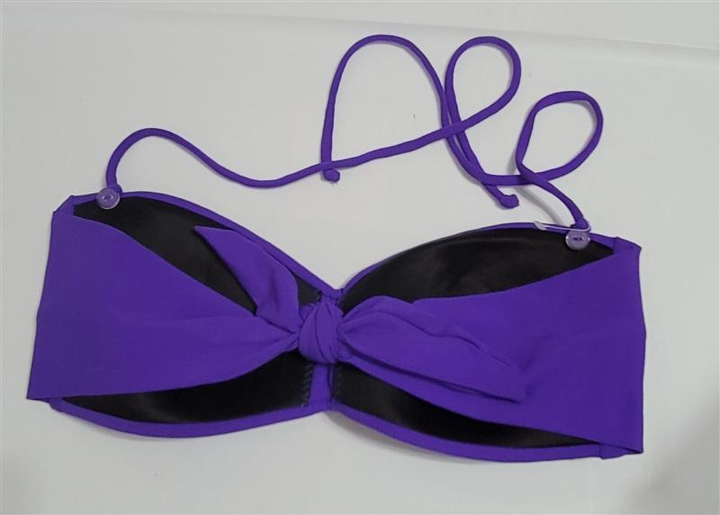 NWOT Robin Piccone M Lily Bandeau Bikini Swim Top Purple 112032
