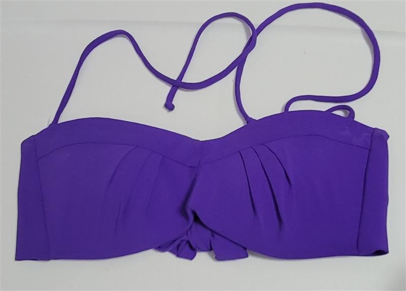 NWOT Robin Piccone M Lily Bandeau Bikini Swim Top Purple 112032