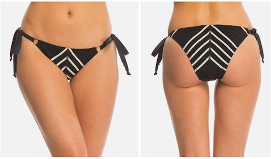 NWOT Robin Piccone Danielle M Side-Tie Chevron Full Bikini Swim Bottom 112038
