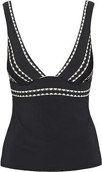 NWOT Robin Piccone Naomi XS Black White Tankini Swim Top 112043