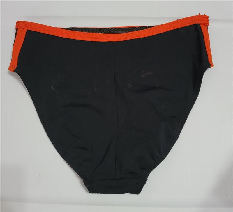 NWOT Robin Piccone S High Waist Bikini Bottoms Sun Rise Orange & Black 112044