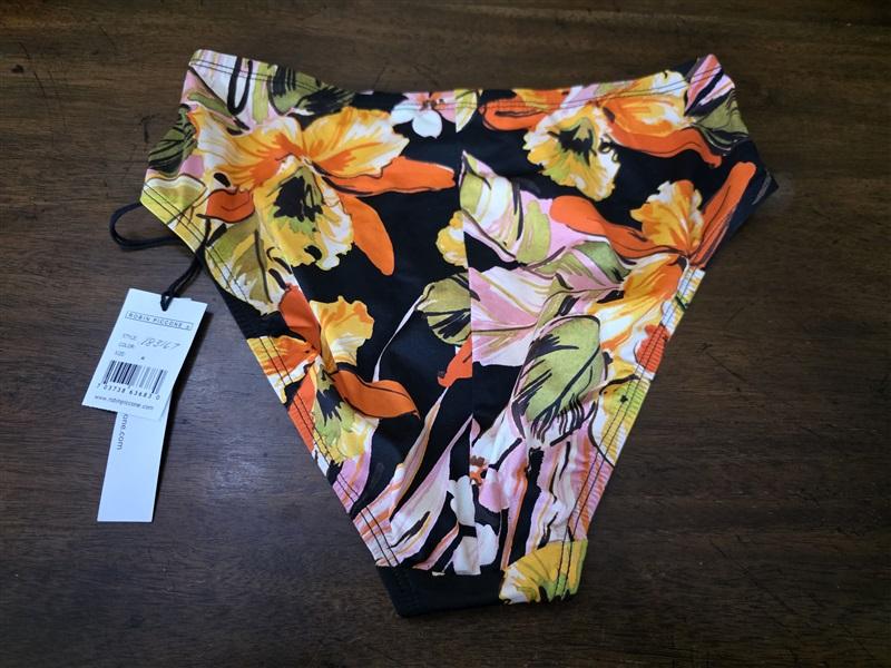 NWT Robin Piccone Mila XS Floral High Waist Bikini Swim Bottom 112045