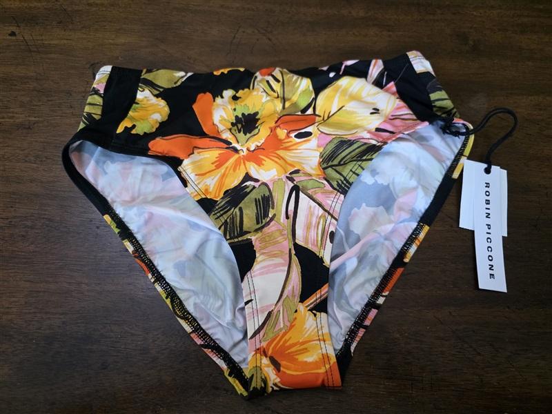 NWT Robin Piccone Mila XS Floral High Waist Bikini Swim Bottom 112045