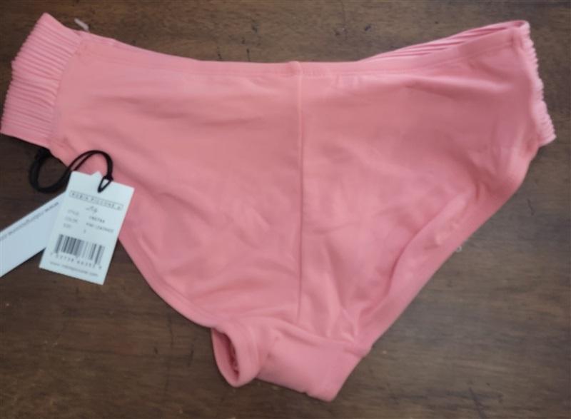 NWT Robin Piccone XS Lily Twist V Bikini Bottom Pink 112050