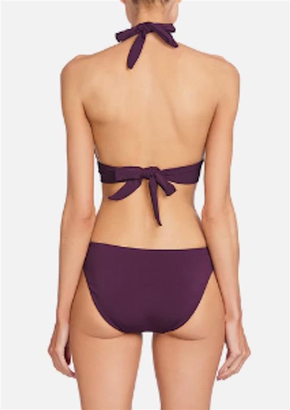 NWOT Robin Piccone XS Aubrey Side Tie Bikini Swim Bottom Purple 112055
