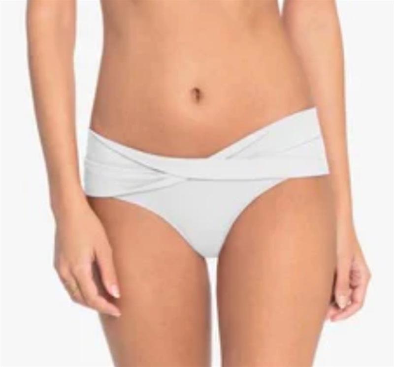 NWOT Robin Piccone Abi M Solid White Twist Band Bikini Swim Bottom 112058