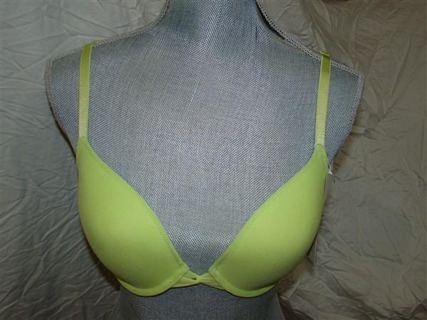 NEW OnGossamer 34D Gossamer Mesh Bump It Up! Push Up Bra 3201 Lime Green 112120