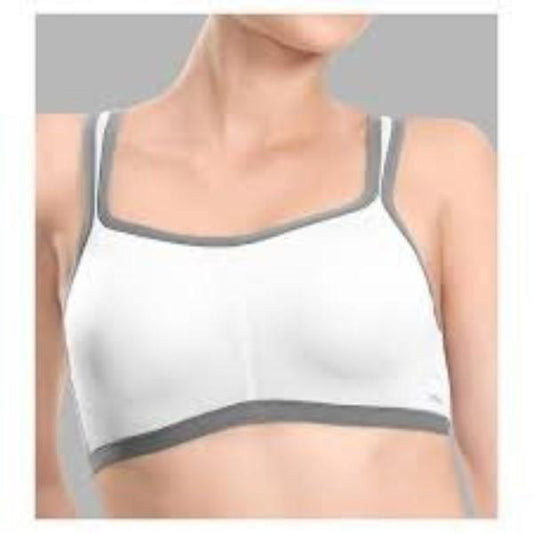 NEW Natori 32G Yogi Yoga Sports Bra 731050 White Gray 78925