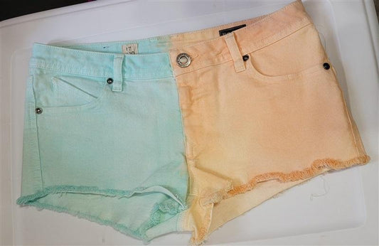 NWOT Volcom 28 High Voltage Color Block Jean Short Shorts 112175