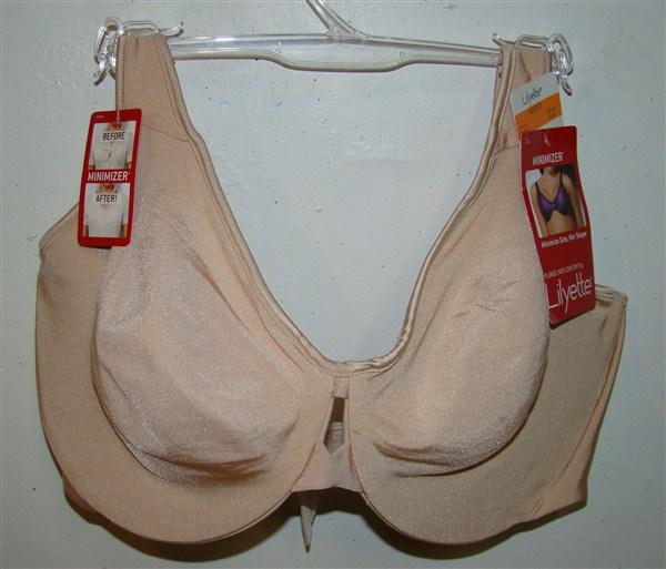 NWPT Lilyette 34D Keyhole Beige Underwire Minimizer 0904 Bra 112180
