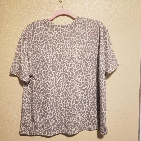 NWT Calme M Effect Drop Shoulder Tee Leopard 112199