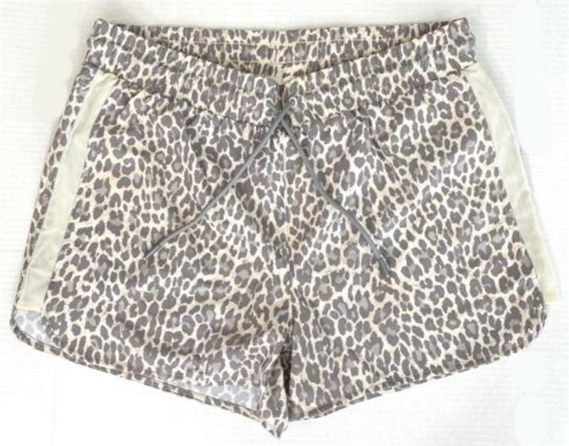 NWT Calme Johnny Was M Elastic Waist Shorts Cheetah