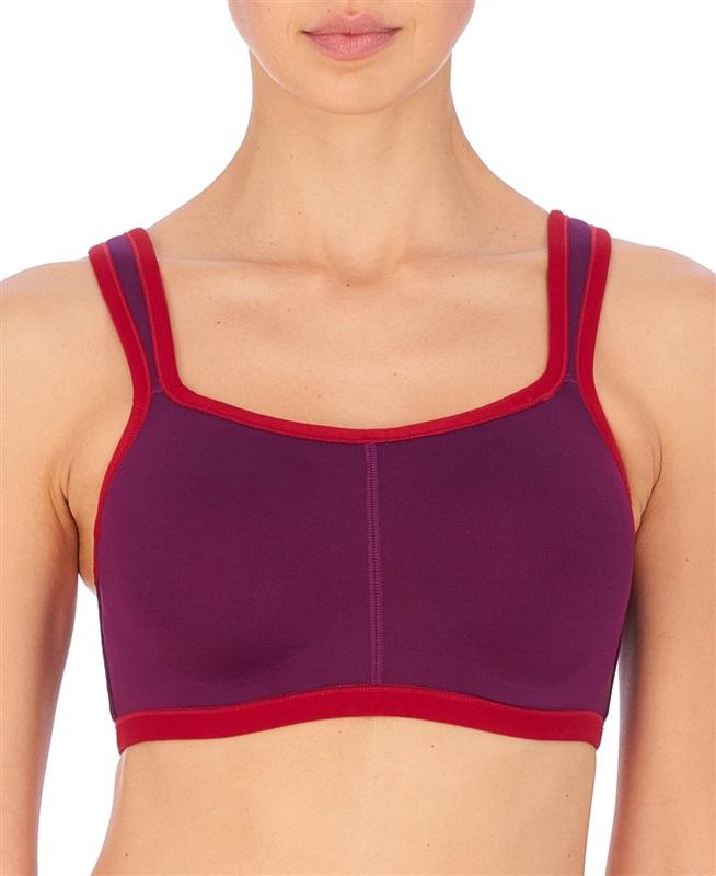 NWT Natori Yogi 34D Yoga Sports Bra Purple & Pink 731050 #112232