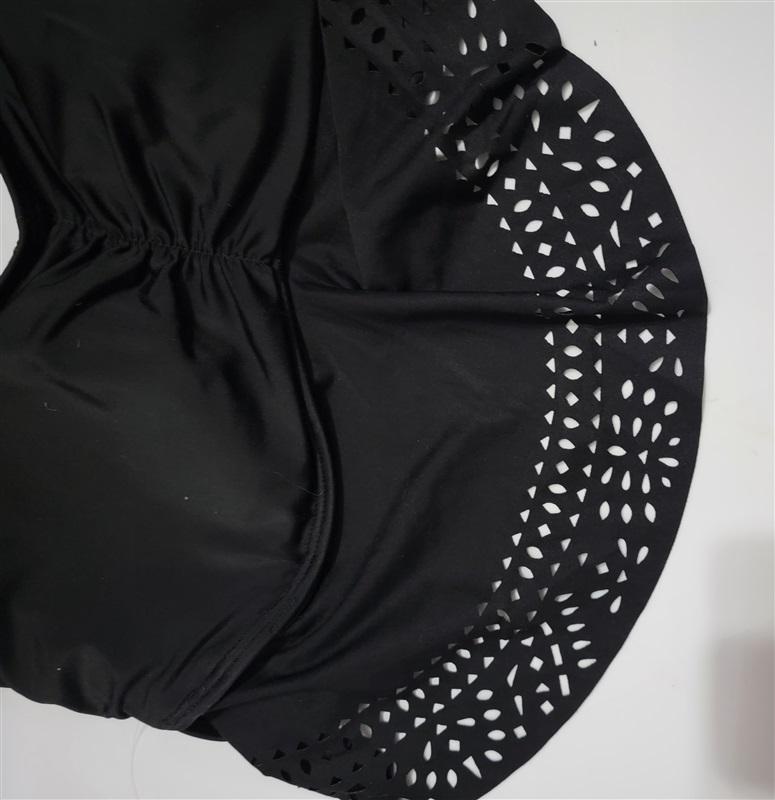 NWOT Soma 36C 34D Underwire Flutter Eyelet Bra Bikini Top Swimsuit Black 112257