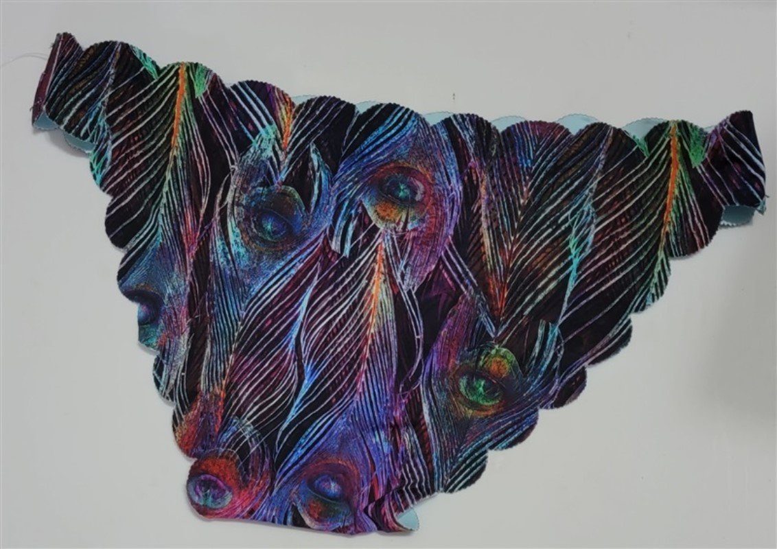 NWOT Pilyq Girls 12 Rainbow Feather Reversible Peacock Bikini Swim Bottom 112258