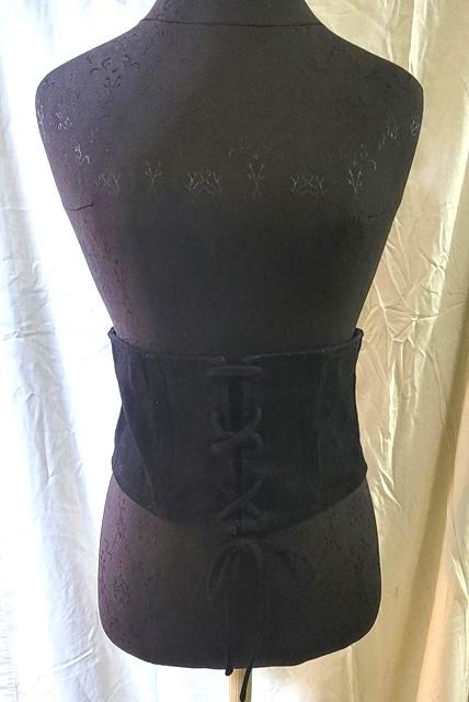 New Honey Punch Anthropologie S Cotton Lace Up Zip Corset Belt Black #112266