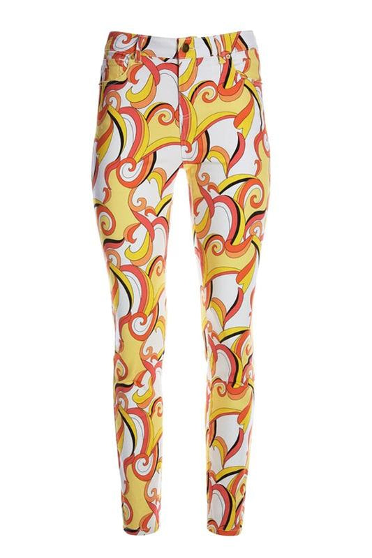 NWOT Boston Proper 4 Abstract Mosaic Swirls Printed Ankle Jeans 112379