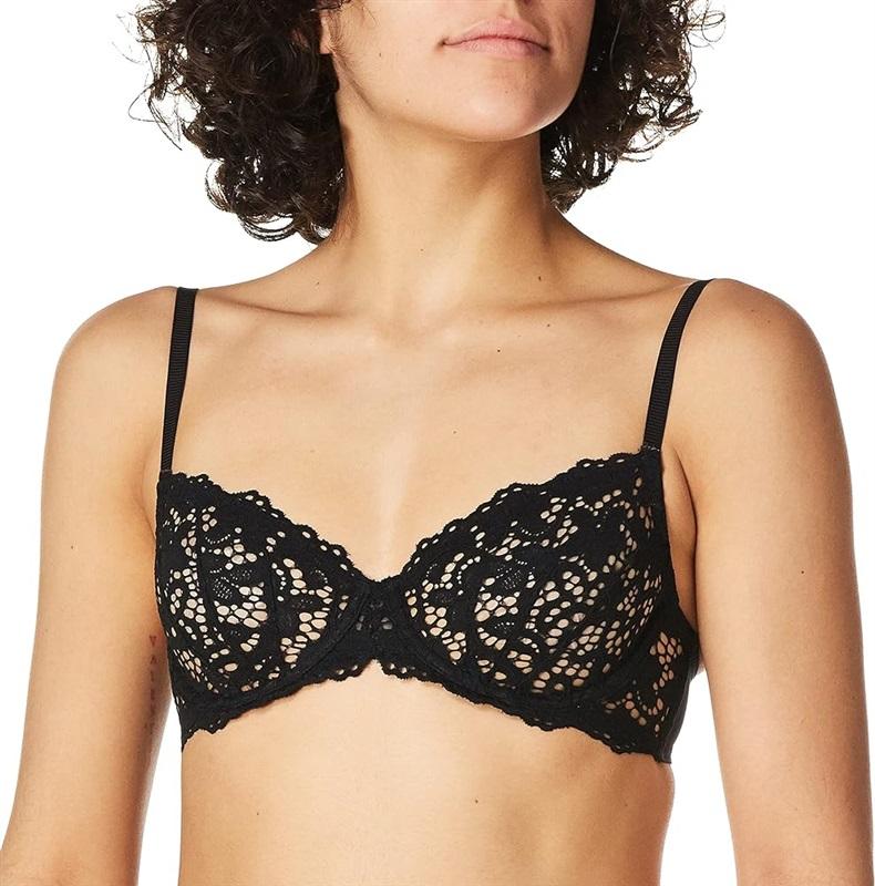 NWOT DKNY 32A Classic Lace Unlined Underwire Bra DK4008 Black 112451