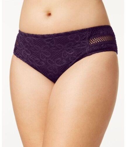 NWOT Becca L Crochet Lace Hipster Bikini Bottom Purple 112460