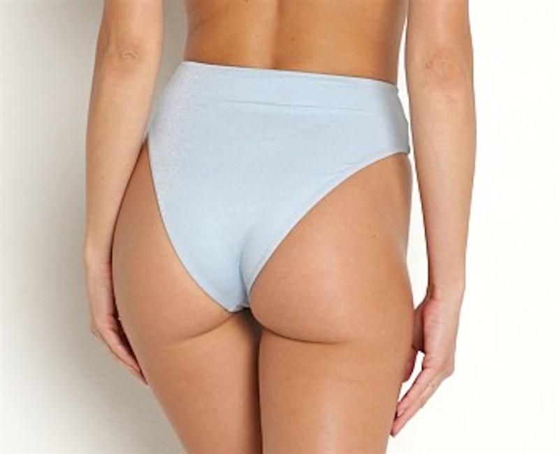 NWT L*Space S Shimmer Nancy Lee Bottom Bitsy Bikini Swimsuit Blue 112466