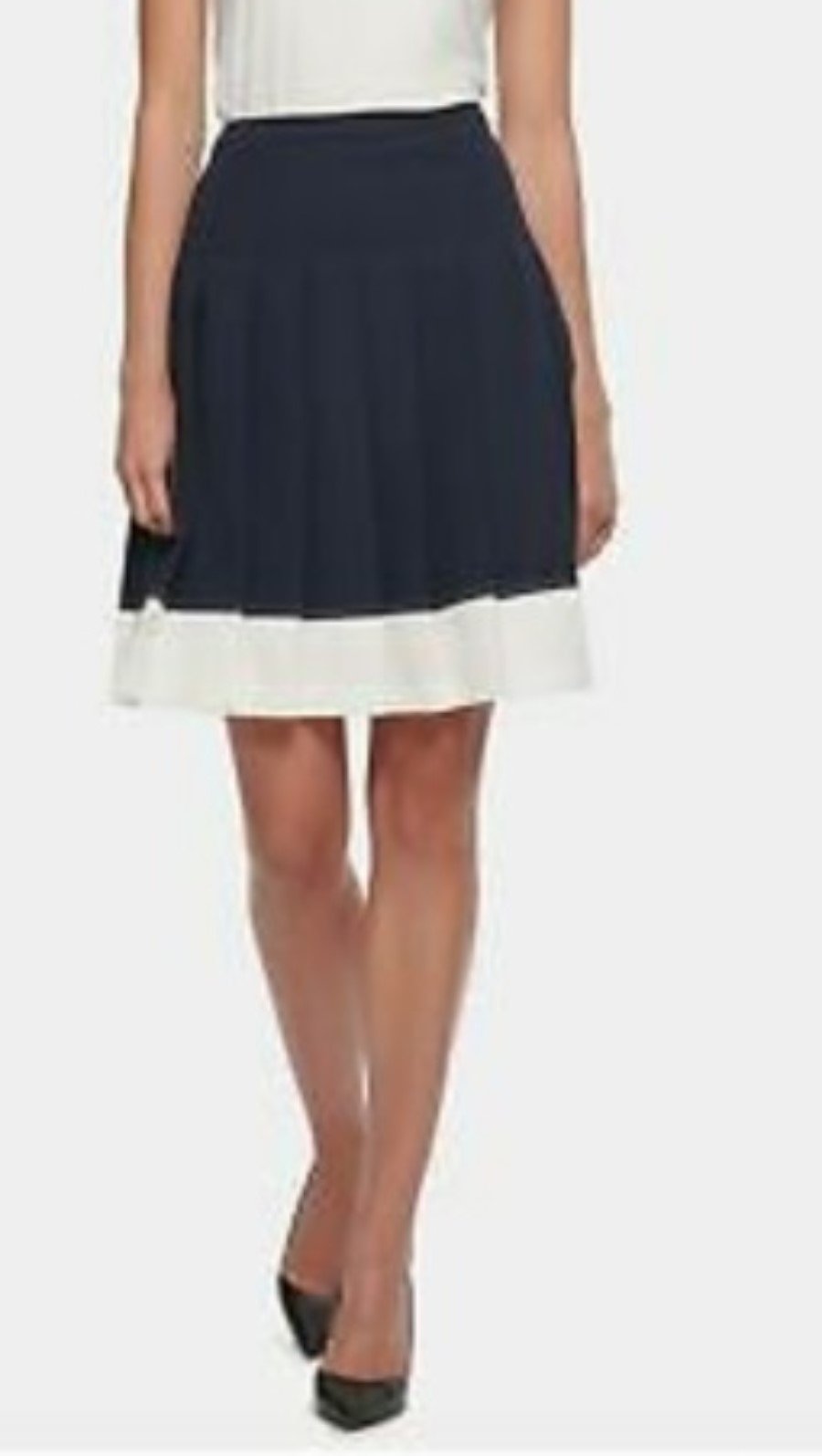 NWOT Tommy Hilfiger 10 Pleated Blue & White Skirt 112478