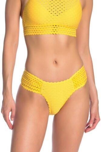 NWT Robin Piccone S Chira RickRack Tab Side Hipster Bikini Bottom Yellow 112496
