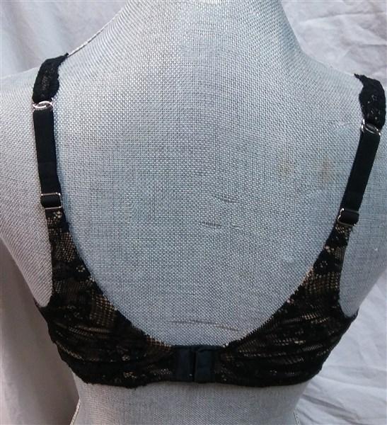 NWOT Maidenform 42C Pure Genius 7549 Extra Coverage Bra with Lace Black 112506