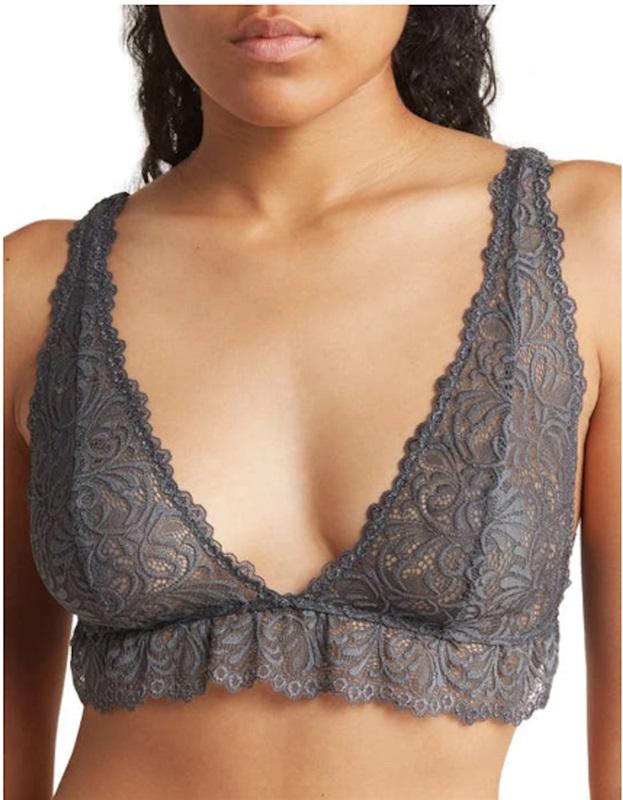 New honeydew M Remy Lae Hlater Bralette Dk Gray 112537