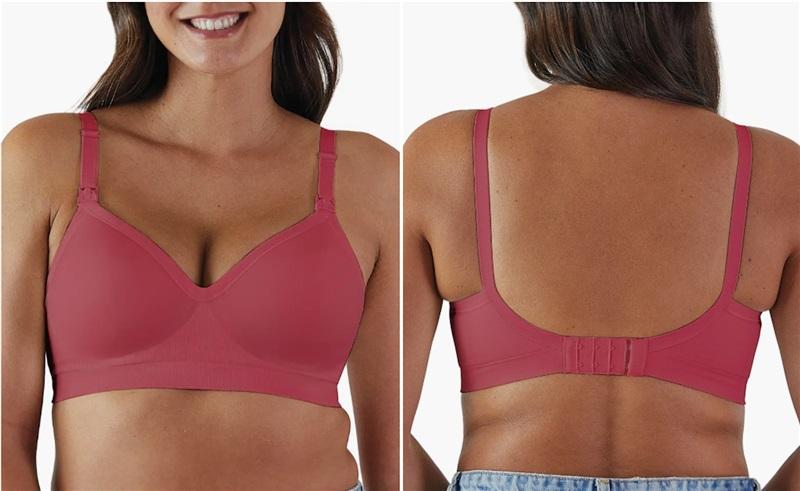 NWT Bravado M Plunge Wireless Maternity/Nursing Bra Pink 112603