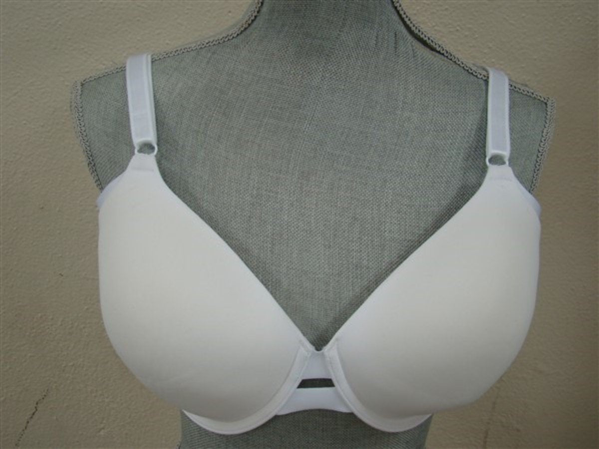 NWT Warners 38D No Side Effect Underarm Smooth Underwire Bra 1356 White 112689