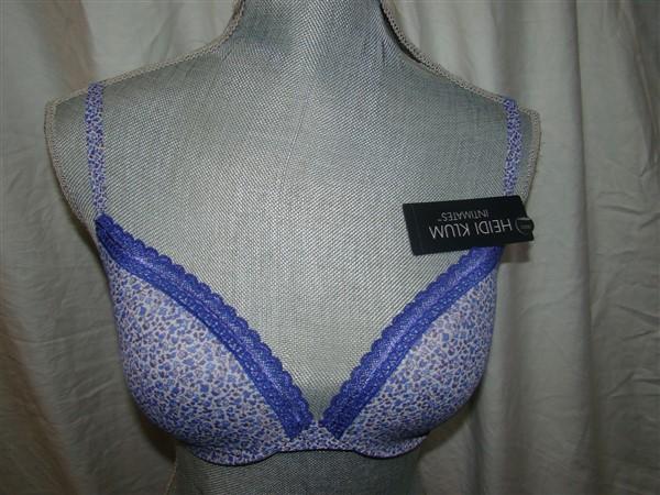NWT Heidi Klum 32DD Intimates Vivien Contour Plunge Bra H22-1110 Blue 112734
