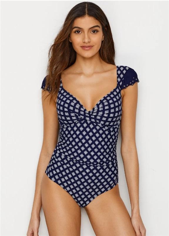 NWT Anne Cole 22W Eyelet It Go Flounce Twist Underwire 1pc 112767