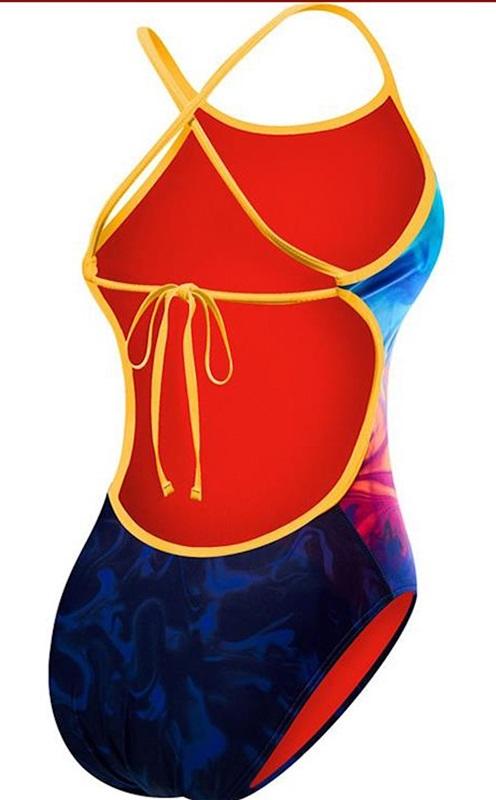 NWOT TYR 28 Fumoso Crosscutfit Tieback Swimsuit Lava Flames 112782
