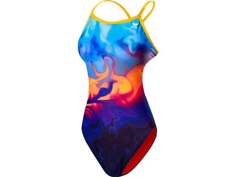 NWOT TYR 28 Fumoso Crosscutfit Tieback Swimsuit Lava Flames 112782