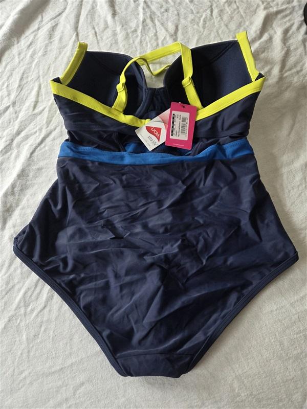 NWT Curvy Kate 34L Maya Halterneck 1PC Swimsuit Blue 112787