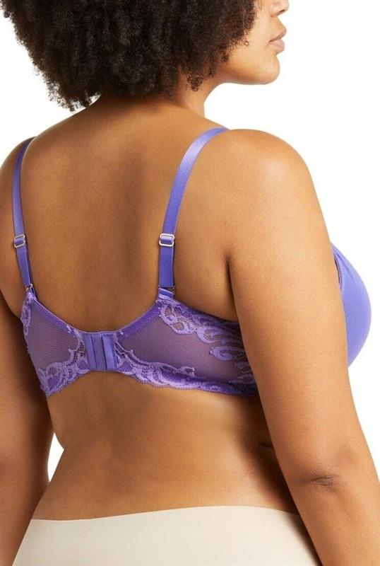 NWOT Natori 34D Feathers Full Figure Contour Underwire Bra 741299 Purple 112795