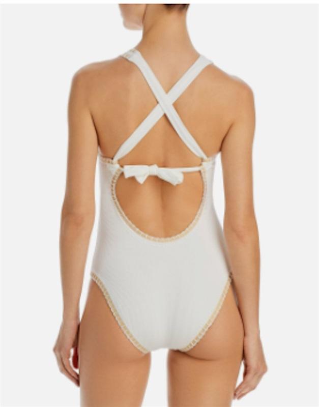 NWT Pilyq Platinum SM Golden Hour Rainbow Crochet Trim 1PC SwimSuit 112799