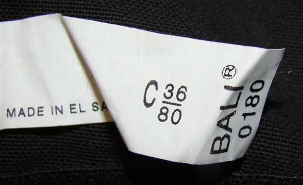 NWT Bali 36D Flower Full Coverage Bra 0180 Black 112841