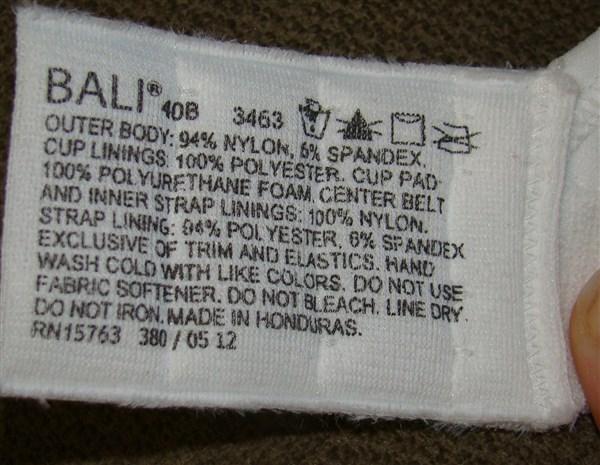 NWOT Bali 36D Comfort Revolution Wirefree Bra 3463 Flower White 112893
