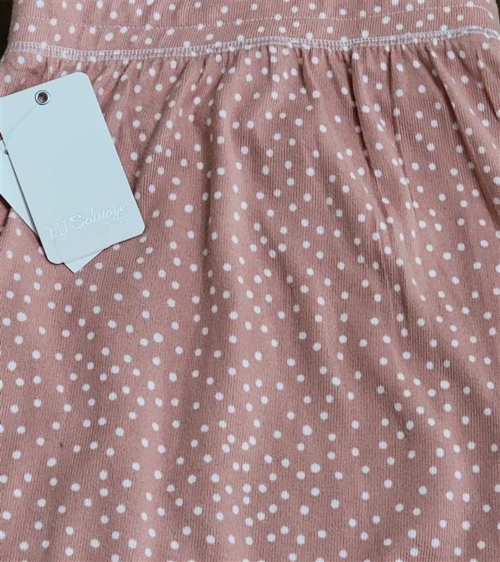 New PJ Salvage 1X Dusty Rose Polka Dot Peachy Jersey Joggers Pants 112955