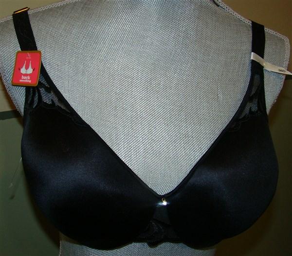 NWT Lilyette 36D Smooth Beauty Embellished 2 Ply Lined Bra 484 Black 112985