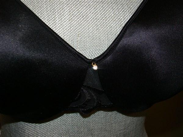 NWT Lilyette 36D Smooth Beauty Embellished 2 Ply Lined Bra 484 Black 112985