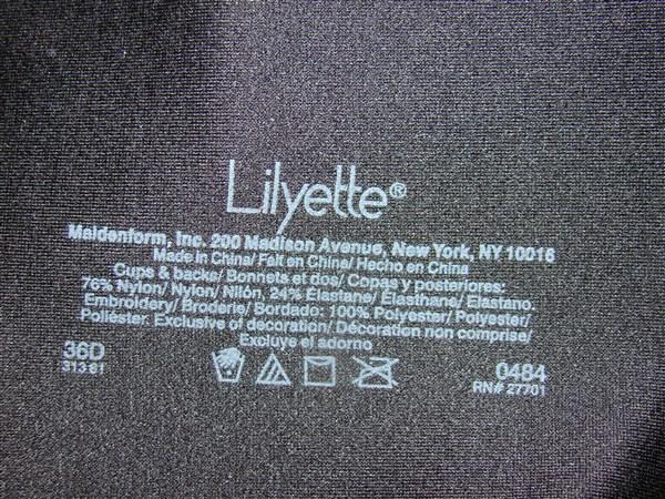 NWT Lilyette 36D Smooth Beauty Embellished 2 Ply Lined Bra 484 Black 112985