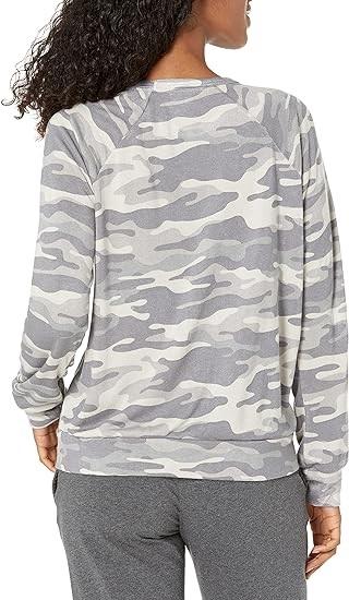 NWT PJ Salvage Peachy Jersey Knit Pullover Moon Camo Lounge Top 2x Gray 112994