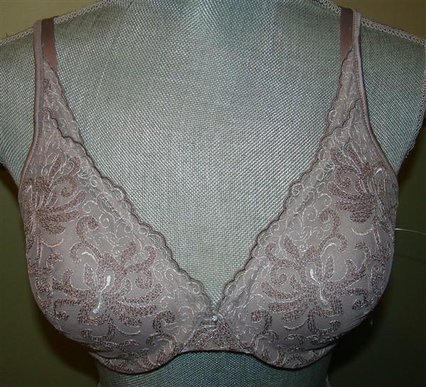 NWOT Playtex 42DD Side Smoothing Embroidered Underwire Bra 4513 Taupe 113024